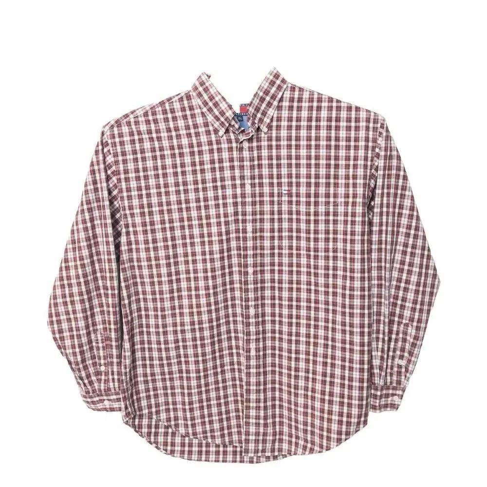 Vintage Tommy Hilfiger Made In‎ USA Plaid Button Down Mens XL